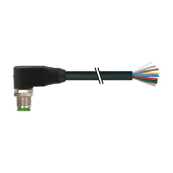 Murrelektronik M12 MALE 90 Degree, PUR 12x0, 14 black UL/CSA, drag ch 5m 7000-19021-7050500 - main